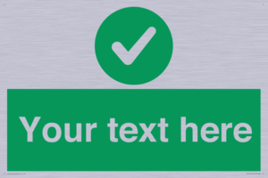 Custom green background, green circle with tick